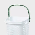 Panier à linge roulant blanc avec poignées vert rêve - Brightroom™