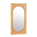 Olivia & May Miroir Mural en Rotin Ovale Centre Marron 107 cm x 56 cm : Style Moderne, Aucun Assemblage, Fixation Murale