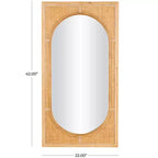 Olivia & May Miroir Mural en Rotin Ovale Centre Marron 107 cm x 56 cm : Style Moderne, Aucun Assemblage, Fixation Murale