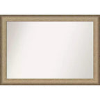 41" x 29" Non-Beveled Elegant Brushed Bronze Wall Mirror - Amanti Art: Polystyrene Frame, Includes Mount Hardware
