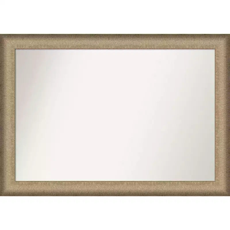 41" x 29" Non-Beveled Elegant Brushed Bronze Wall Mirror - Amanti Art: Polystyrene Frame, Includes Mount Hardware