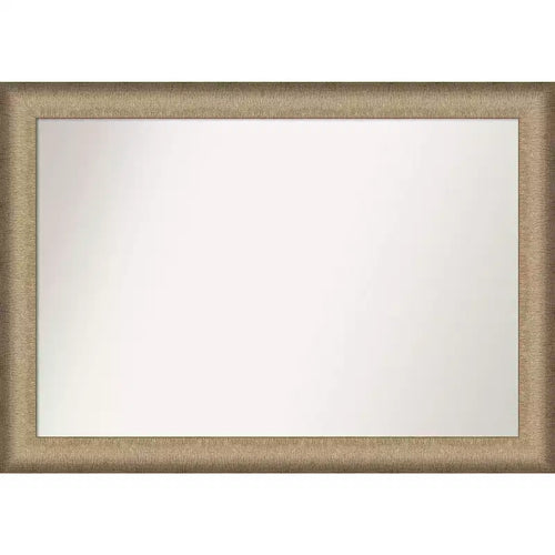 41" x 29" Non-Beveled Elegant Brushed Bronze Wall Mirror - Amanti Art: Polystyrene Frame, Includes Mount Hardware
