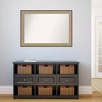 Miroir mural élégant non biseauté en bronze brossé de 41 po x 29 po - Amanti Art : Cadre en polystyrène, quincaillerie de montage incluse
