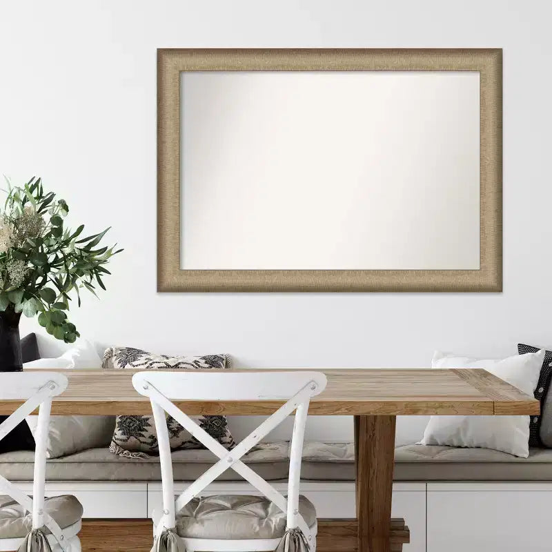 Miroir mural élégant non biseauté en bronze brossé de 41 po x 29 po - Amanti Art : Cadre en polystyrène, quincaillerie de montage incluse