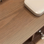 Meuble TV mural moderne marron foncé en bois avec lumière