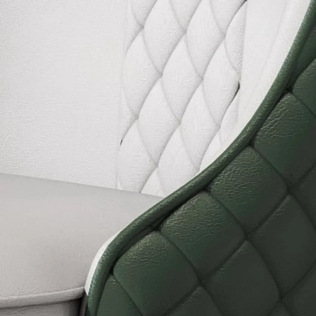 Chaise de salle à manger en similicuir avec haut dossier et accoudoirs inclinés