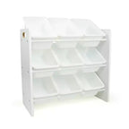 Meuble de rangement pour jouets Humble Crew Cambridge White pour enfants avec 9 bacs de rangement Blanc