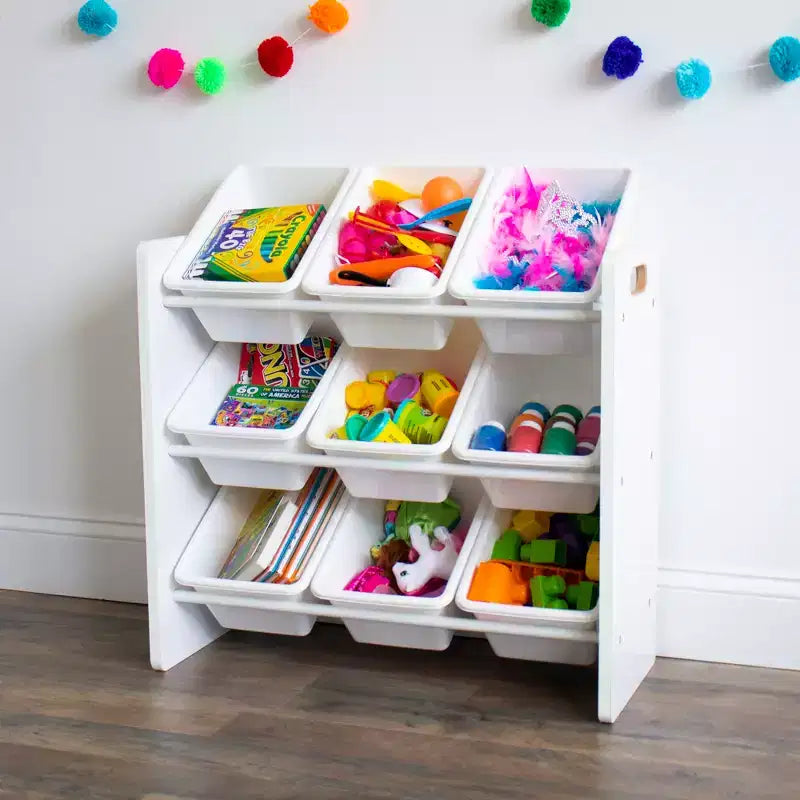 Meuble de rangement pour jouets Humble Crew Cambridge White pour enfants avec 9 bacs de rangement Blanc