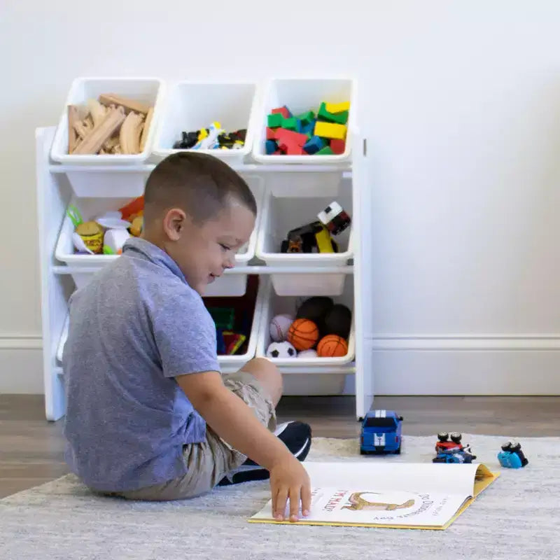 Meuble de rangement pour jouets Humble Crew Cambridge White pour enfants avec 9 bacs de rangement Blanc