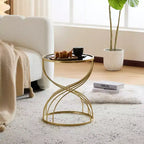Christopher Knight Home Lumi Indoor Modern Mirror Top Round End Table, Gold/Black