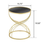 Table d'appoint ronde moderne Christopher Knight Home Lumi avec miroir, doré/noir