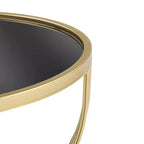 Table d'appoint ronde moderne Christopher Knight Home Lumi avec miroir, doré/noir