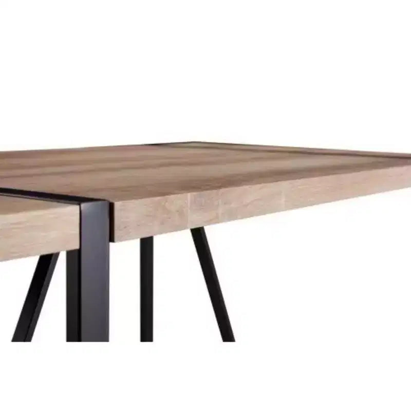 Table à manger industrielle rustique pour 4 à 6 personnes, plateau en bois de 3,8 cm d'épaisseur, pieds en métal, décoration polyvalente