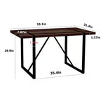 Table à manger industrielle rustique pour 4 à 6 personnes, plateau en bois de 3,8 cm d'épaisseur, pieds en métal, décoration polyvalente
