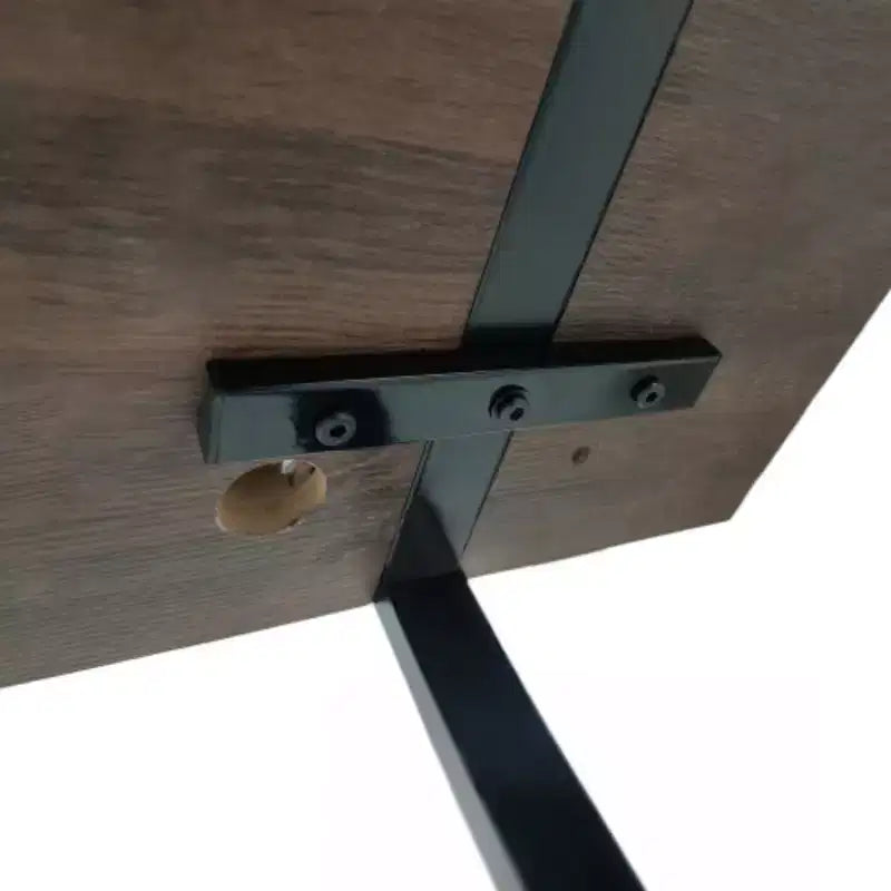 Table à manger industrielle rustique pour 4 à 6 personnes, plateau en bois de 3,8 cm d'épaisseur, pieds en métal, décoration polyvalente
