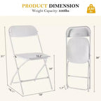JIONJOY Chaises pliantes en similicuir noir avec cadre en acier (lot de 4)