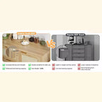 Bahut Garvee en rotin avec 3 tiroirs, meuble de rangement avec étagère réglable, meuble en bois pour salon, cuisine, entrée