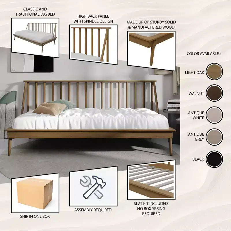 Lit de repos double en bois ChaletPosh