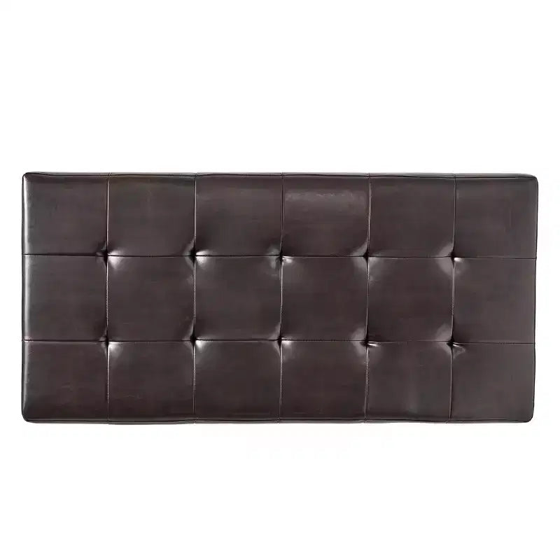 Banc de rangement capitonné contemporain en similicuir Kilbourne de GDFStudio avec étagère, marron