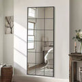 69 x 30 Modern Black Wrought Iron Lattice Full-Length Mirror (Without Bracket)
