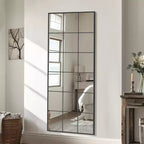 69 x 30 Modern Black Wrought Iron Lattice Full-Length Mirror (Without Bracket)