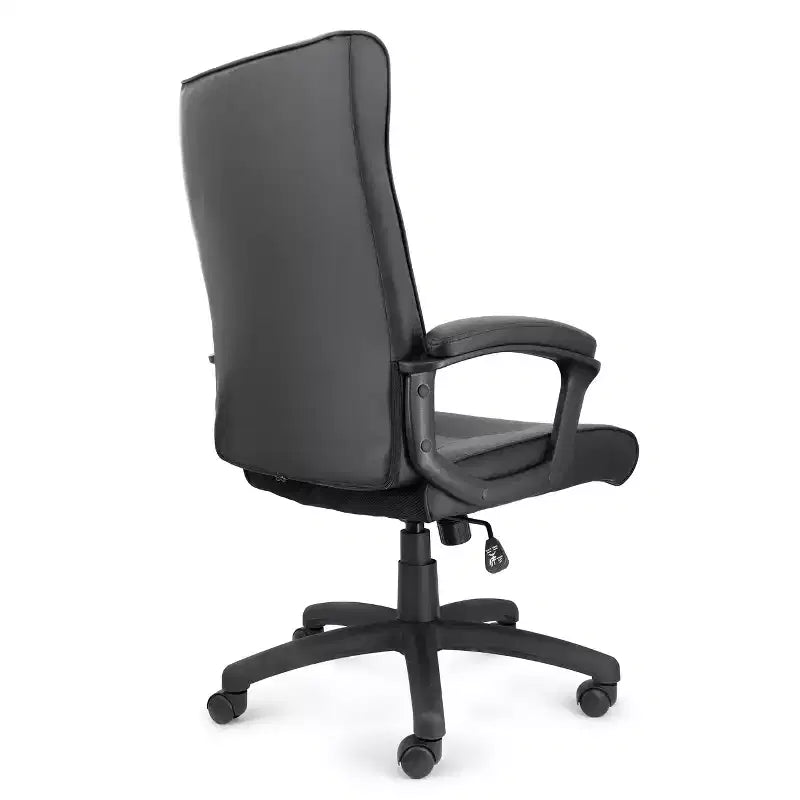 Chaise de bureau Elama High Back réglable en similicuir noir