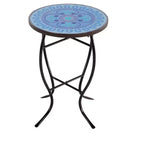 Table d'appoint Jiallo Mosaic Art Collection Pensées bleues