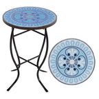 Table d'appoint Jiallo Mosaic Art Collection Pensées bleues
