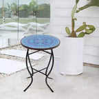 Table d'appoint Jiallo Mosaic Art Collection Pensées bleues