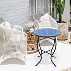 Table d'appoint Jiallo Mosaic Art Collection Pensées bleues