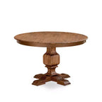 Ensemble de salle à manger moderne HomeStock avec table ronde et chaises en lin noyer