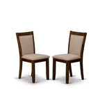 Ensemble de salle à manger moderne HomeStock avec table ronde et chaises en lin noyer