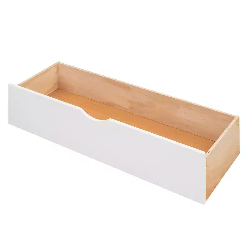 Lit plate-forme de rangement Whisen double avec lit gigogne simple, étagères coulissantes et 2 tiroirs