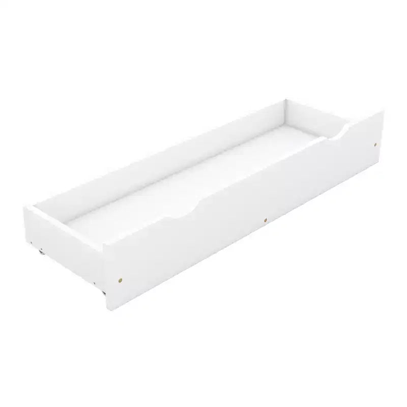Lit plate-forme en bois Whisen, taille Queen, avec barrière de protection et 2 tiroirs