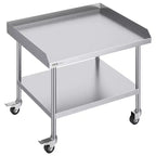 VEVOR Stainless Steel Work Table, 30x36x30 Inch Commercial Food Prep Worktable with 4 Wheels,Casters,3-Sided Backsplash Heavy Duty Prep Worktable