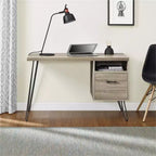 Bureau informatique Landon, chêne gris patiné
