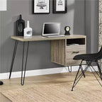 Bureau informatique Landon, chêne gris patiné