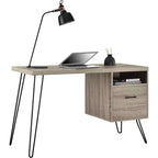 Bureau informatique Landon, chêne gris patiné