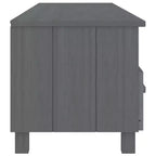 vidaXL HAMAR Meuble TV Gris Foncé - Meuble TV en Pin Massif avec Tiroirs et Compartiments - Fente Arrière Pratique pour la Gestion des Câbles
