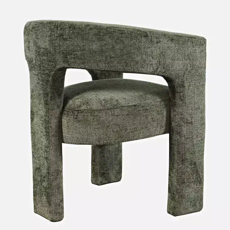 Fauteuil de salon Jofran, Gwen Modern Luxury Jacquard Fabric Upholstered Sculpture - Couleur verte