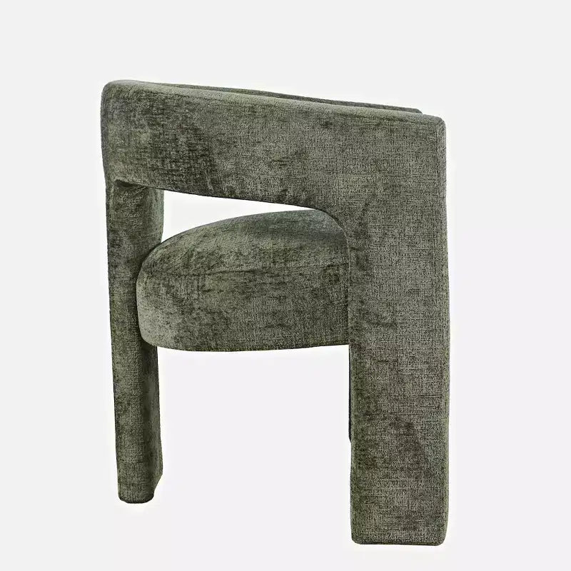 Fauteuil de salon Jofran, Gwen Modern Luxury Jacquard Fabric Upholstered Sculpture - Couleur verte