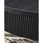 Table basse ronde Marstream avec tiroirs de rangement Signature Design by Ashley, style moderne champêtre, noire