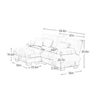 Canapé modulable 2 places Cloud en chenille avec 2 oreillers lombaires et 2 coussins décoratifs, canapé rembourré convertible avec pouf pour le salon