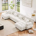 Free Combination Modular Sectional Sofa,U Shaped Couch for Living Room, 4-Seater Comfy Cloud Couch with 2 Ottomans