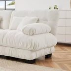 Canapé modulable combinable à volonté, canapé en U pour salon, canapé confortable 4 places avec 2 poufs