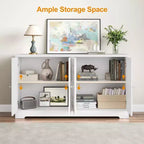 Heynemo Buffet de Rangement avec Armoire de Rangement, Buffet Moderne de 56 pouces avec 4 Portes et Étagères Réglables, Armoire d'Appoint Meuble Bar à Café