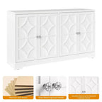 Heynemo Buffet de Rangement avec Armoire de Rangement, Buffet Moderne de 56 pouces avec 4 Portes et Étagères Réglables, Armoire d'Appoint Meuble Bar à Café