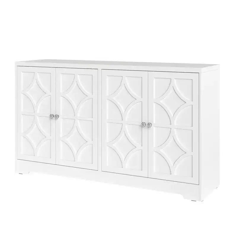 Heynemo Buffet de Rangement avec Armoire de Rangement, Buffet Moderne de 56 pouces avec 4 Portes et Étagères Réglables, Armoire d'Appoint Meuble Bar à Café
