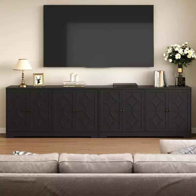 Heynemo Buffet de Rangement avec Armoire de Rangement, Buffet Moderne de 56 pouces avec 4 Portes et Étagères Réglables, Armoire d'Appoint Meuble Bar à Café