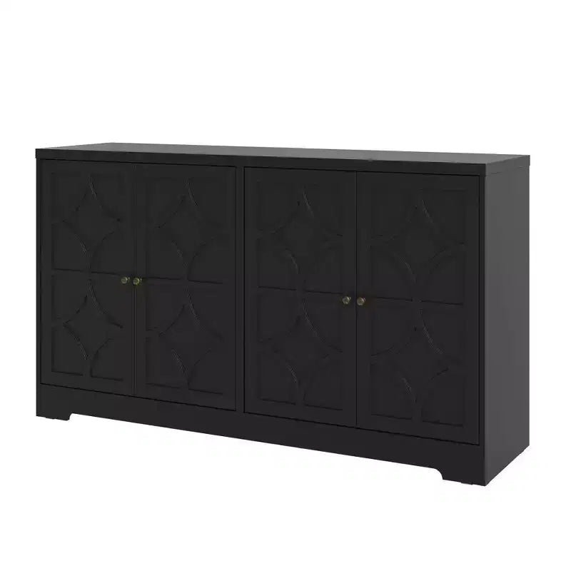 Heynemo Buffet de Rangement avec Armoire de Rangement, Buffet Moderne de 56 pouces avec 4 Portes et Étagères Réglables, Armoire d'Appoint Meuble Bar à Café